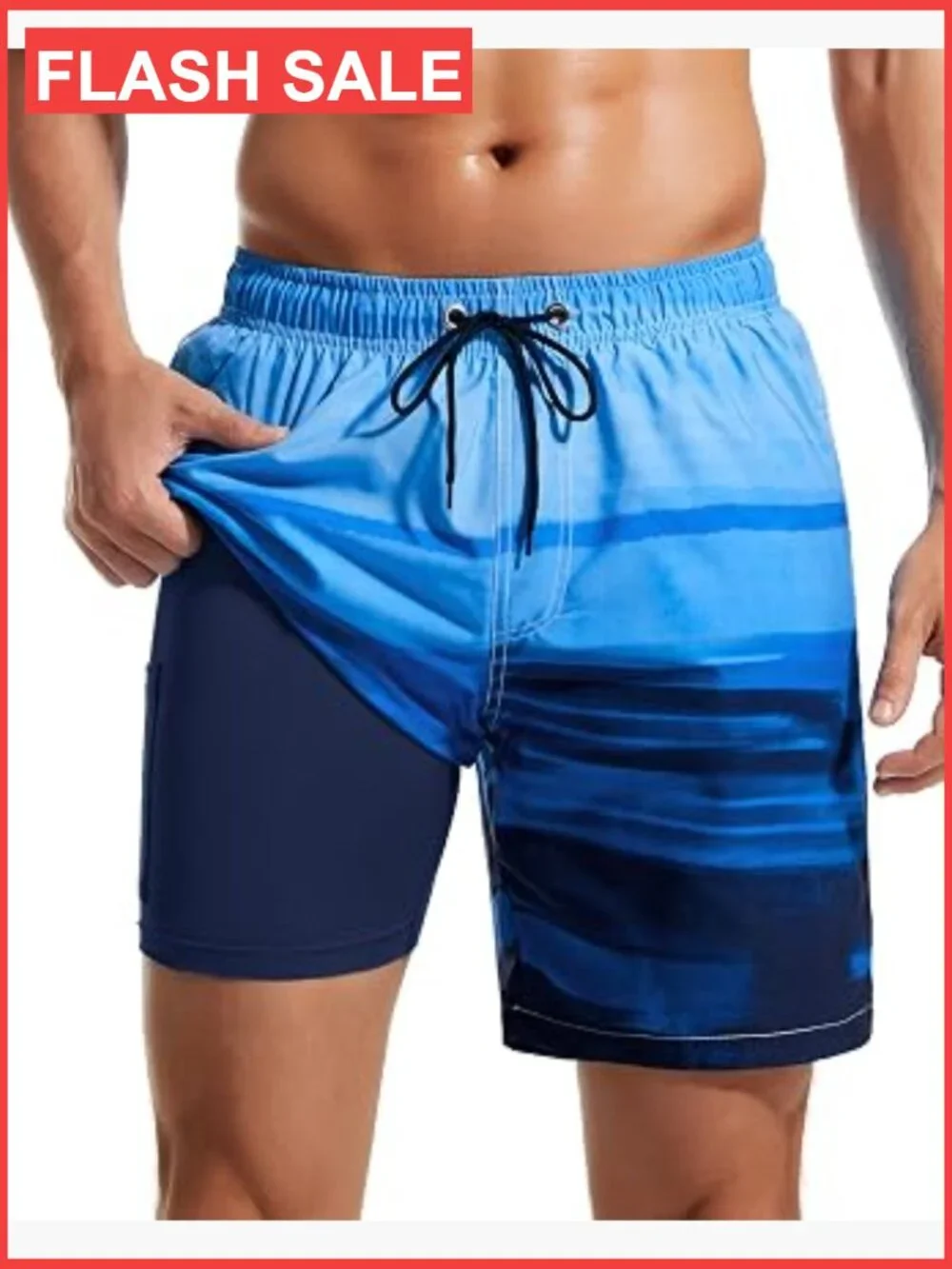 Men's Swim Trunks Quick Dry Compression Liner 2 in 1 Shorts Swimsuit UPF 30